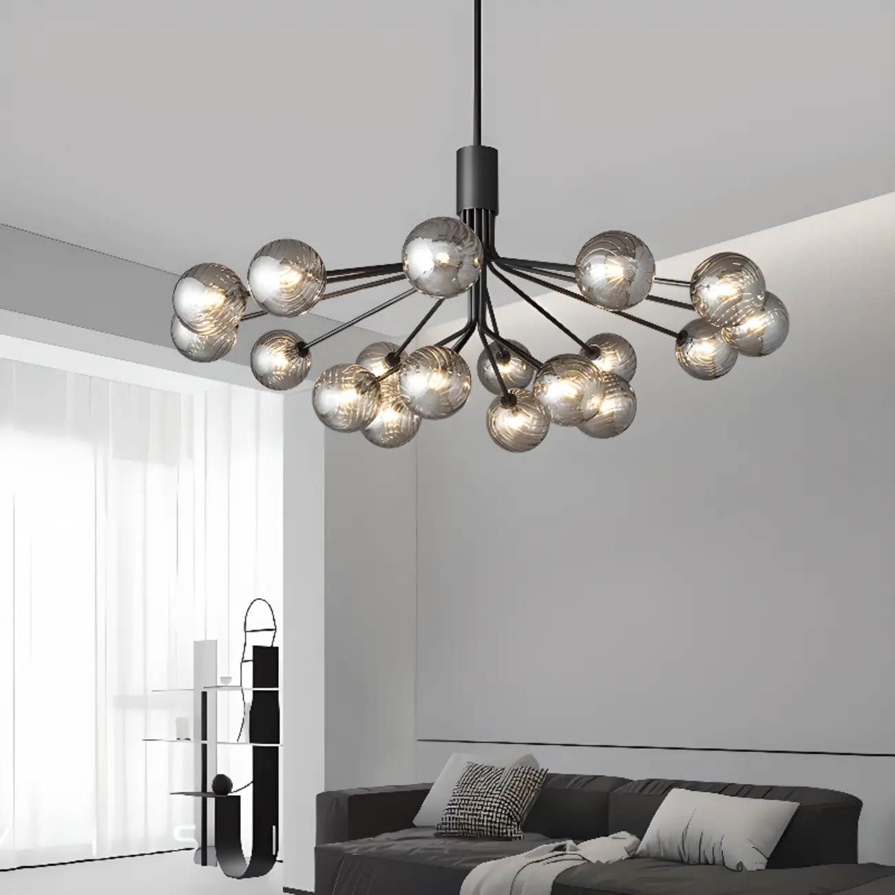 2-Tier Modern Globe Chandelier Adjustable Hanging Length  Image - 1 | homeyfad