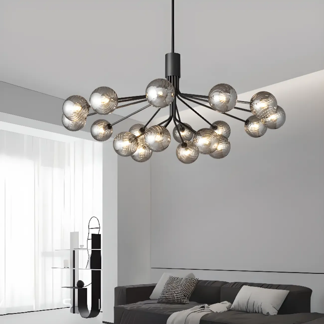 2-Tier Modern Globe Chandelier Adjustable Hanging Length  Image - 1