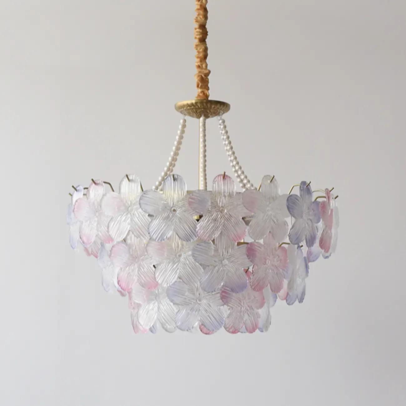 Modern Elegant Floral Crystal Chandelier with Flexible Height Image - 14