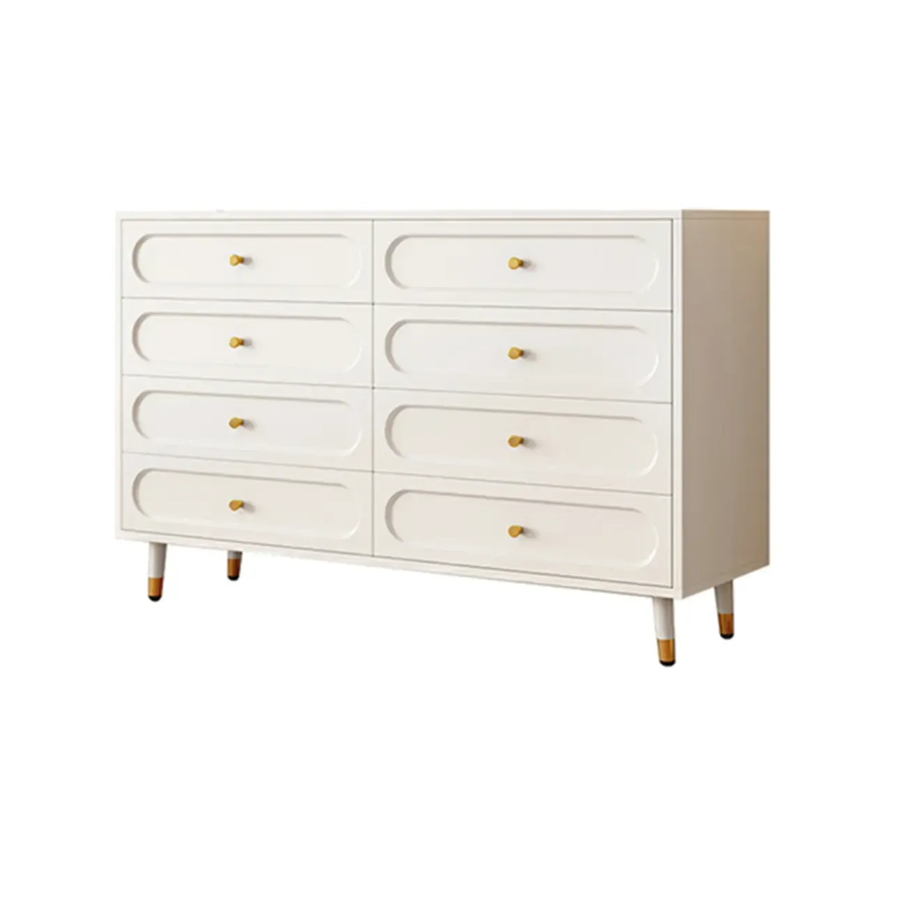 Modern Wood Dresser Chest with 5 Tiers in Milk Tea Color Image - 9