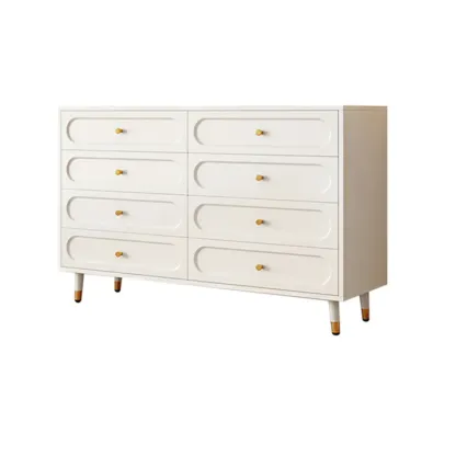 Modern Wood Dresser Chest with 5 Tiers in Milk Tea Color Image - 9