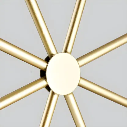 3 Lights Gold Industrial Geometric Metal Island Light Fixture Image - 7