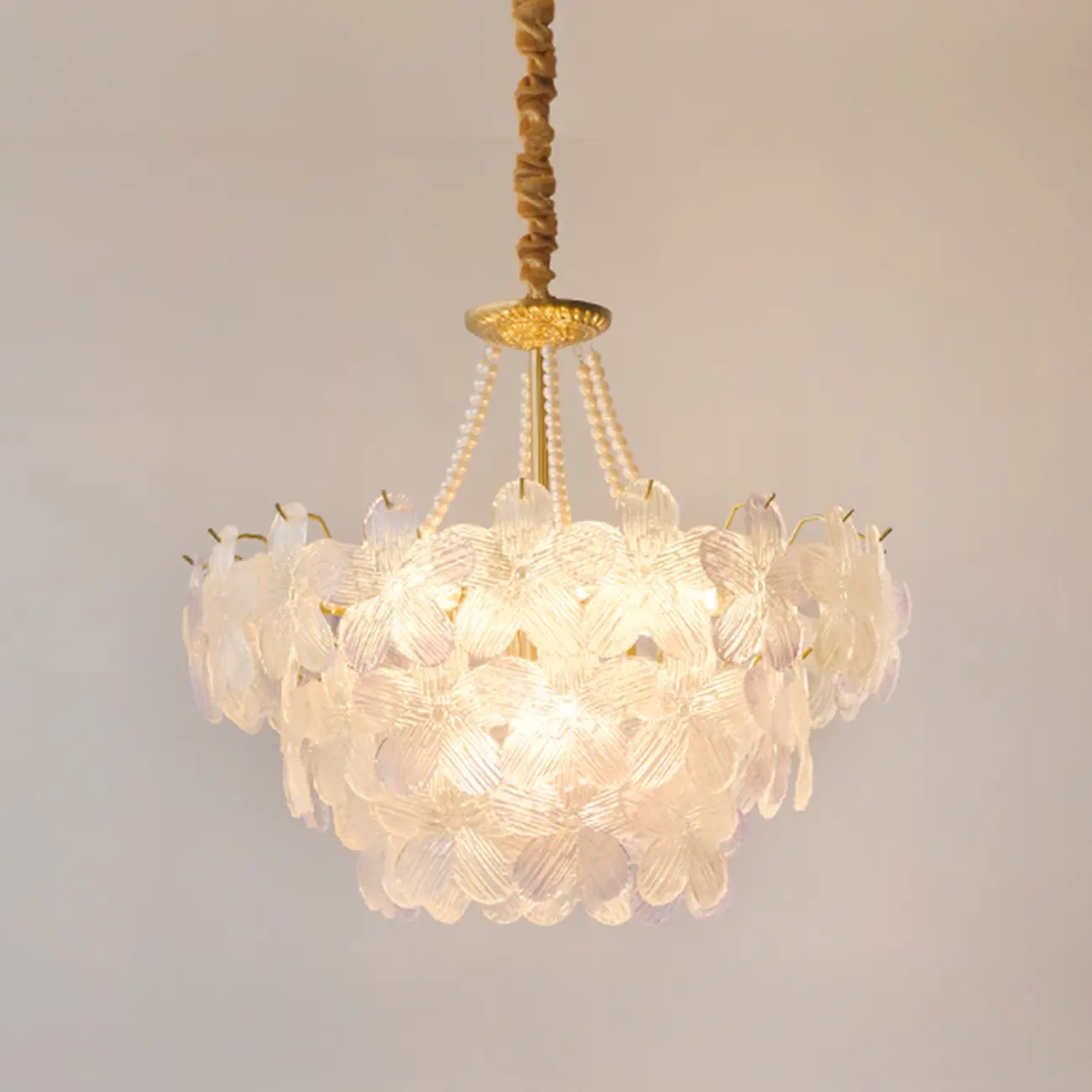 Modern Elegant Floral Crystal Chandelier with Flexible Height Image - 15 | homeyfad