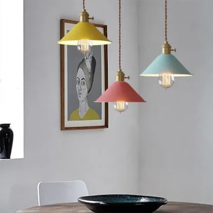 Industrial Gray Aluminum Cone Pendant Light for Dining Room Image - 17