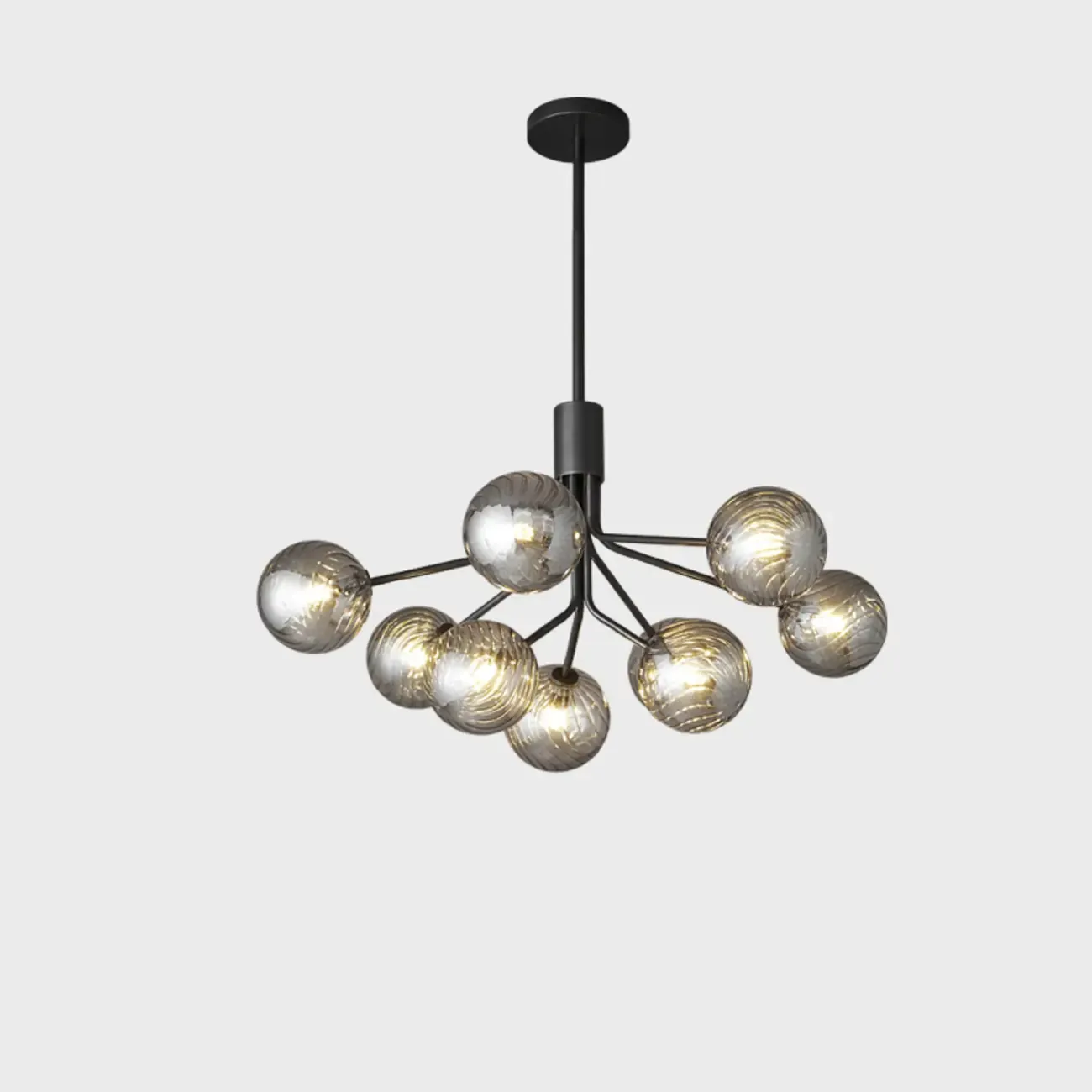 2-Tier Modern Globe Chandelier Adjustable Hanging Length Image - 3