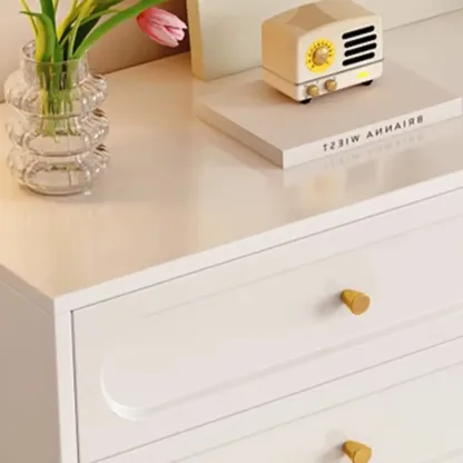 Modern Wood Dresser Chest with 5 Tiers in Milk Tea Color Image - 11