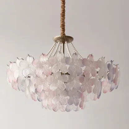 Modern Elegant Floral Crystal Chandelier with Flexible Height Image - 16
