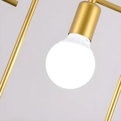 3 Lights Gold Industrial Geometric Metal Island Light Fixture Image - 9