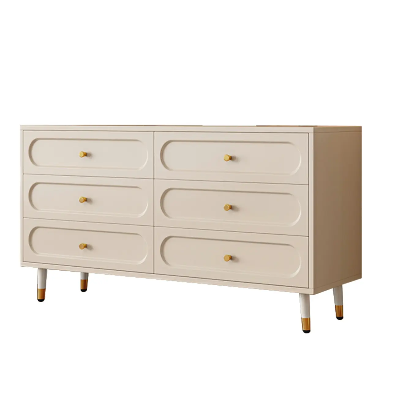 Modern Wood Dresser Chest with 5 Tiers in Milk Tea Color Image - 14 | homeyfad