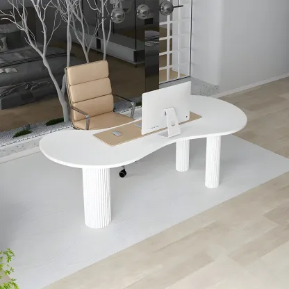 Modern Free From Writing Desk with 3 Legs Image - 1