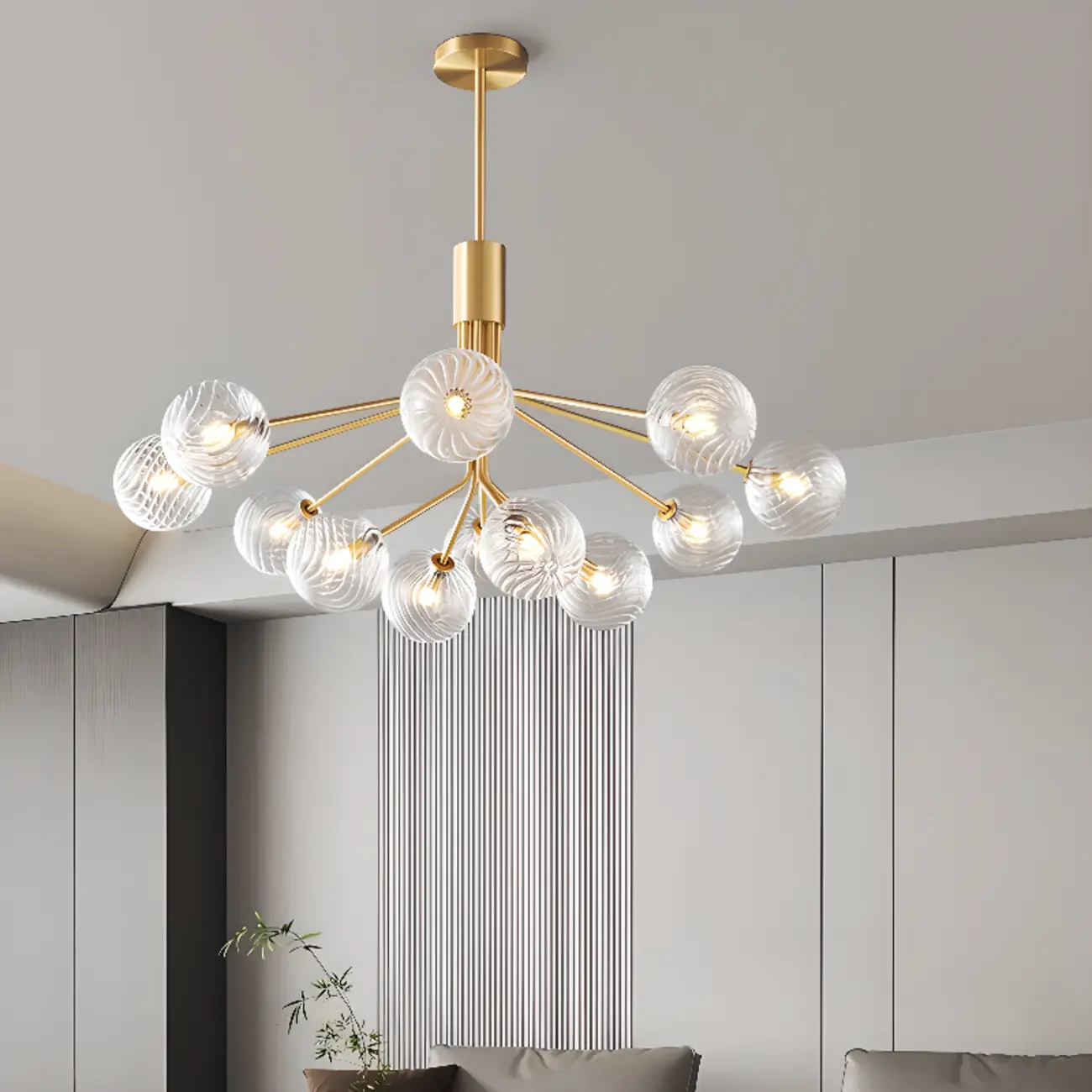 2-Tier Modern Globe Chandelier Adjustable Hanging Length  Image - 8 | homeyfad