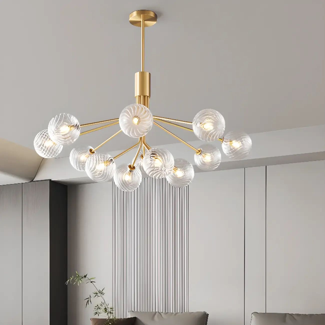 2-Tier Modern Globe Chandelier Adjustable Hanging Length Image - 8