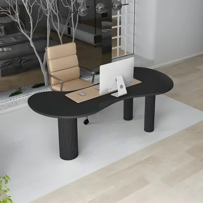 Modern Free From Writing Desk with 3 Legs Image - 2