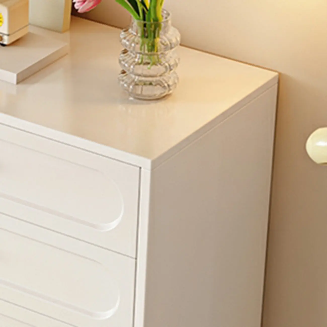 Modern Wood Dresser Chest with 5 Tiers in Milk Tea Color Image - 18 | homeyfad