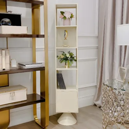 Modern Wooden Cube Bookcase with Metal Frame  Image - 13