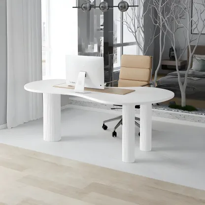 Modern Free From Writing Desk with 3 Legs Image - 3