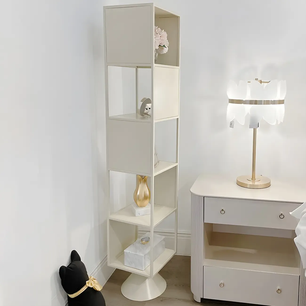 Modern Wooden Cube Bookcase with Metal Frame  Image - 14