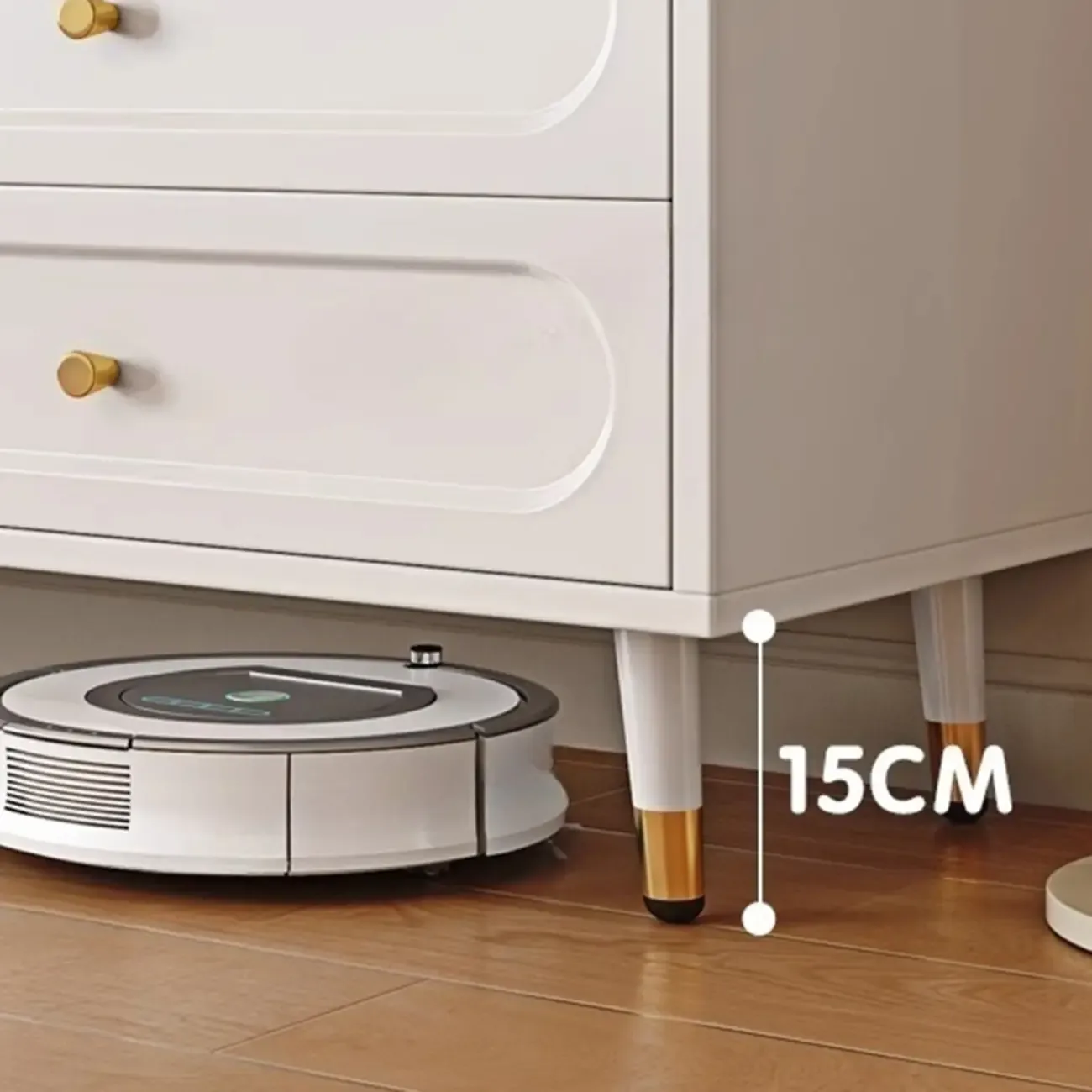 Modern Wood Dresser Chest with 5 Tiers in Milk Tea Color Image - 20