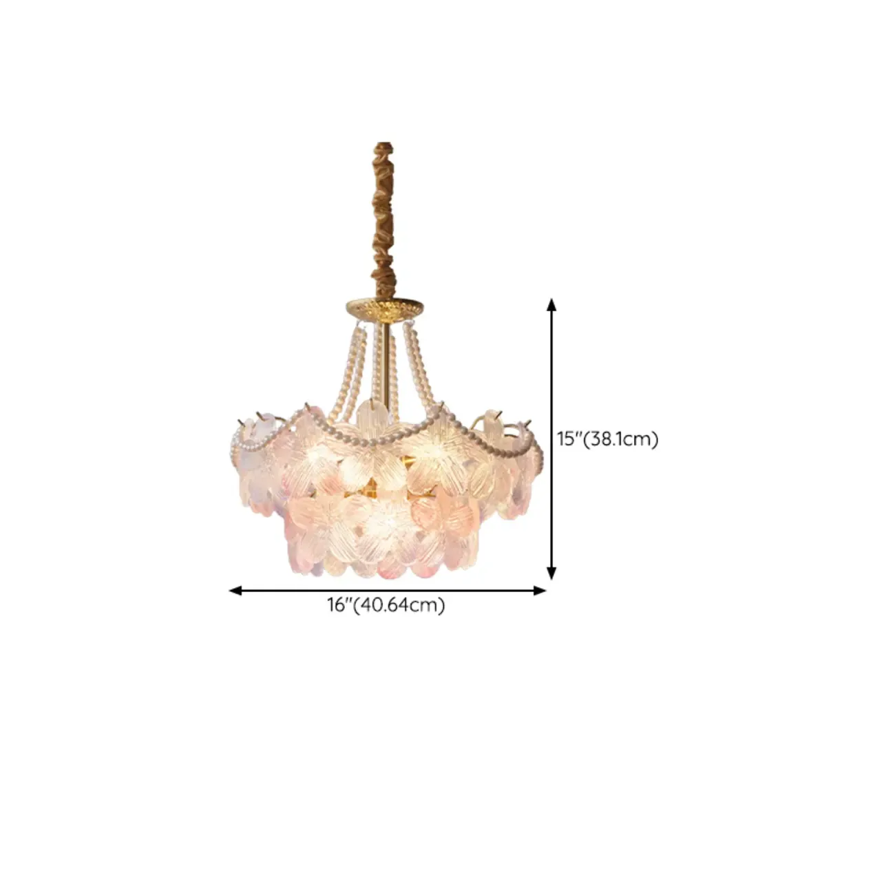 Modern Elegant Floral Crystal Chandelier with Flexible Height #size