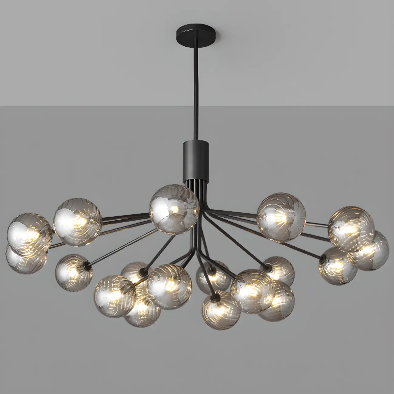 2-Tier Modern Globe Chandelier Adjustable Hanging Length  Image - 12 | homeyfad