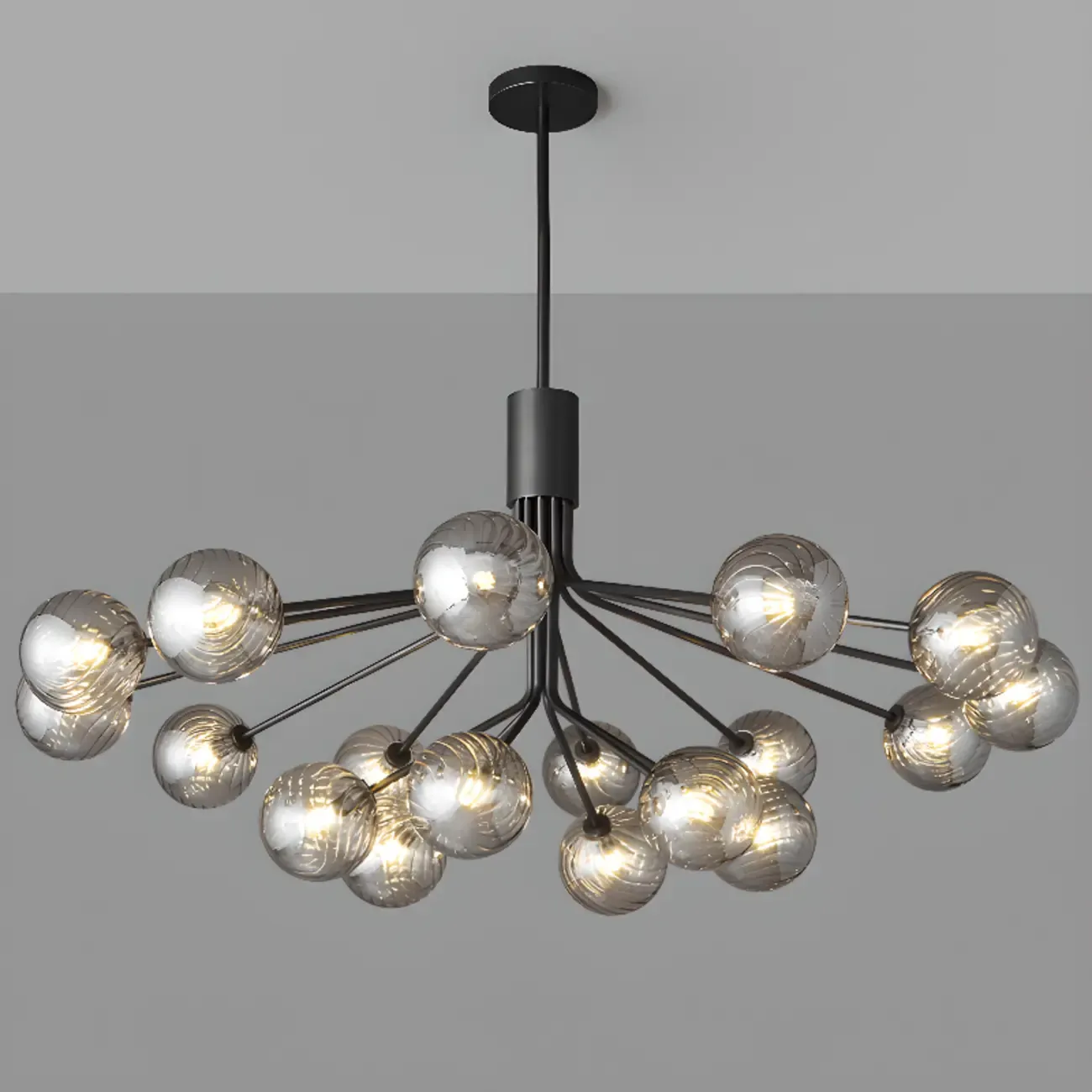 2-Tier Modern Globe Chandelier Adjustable Hanging Length Image - 12
