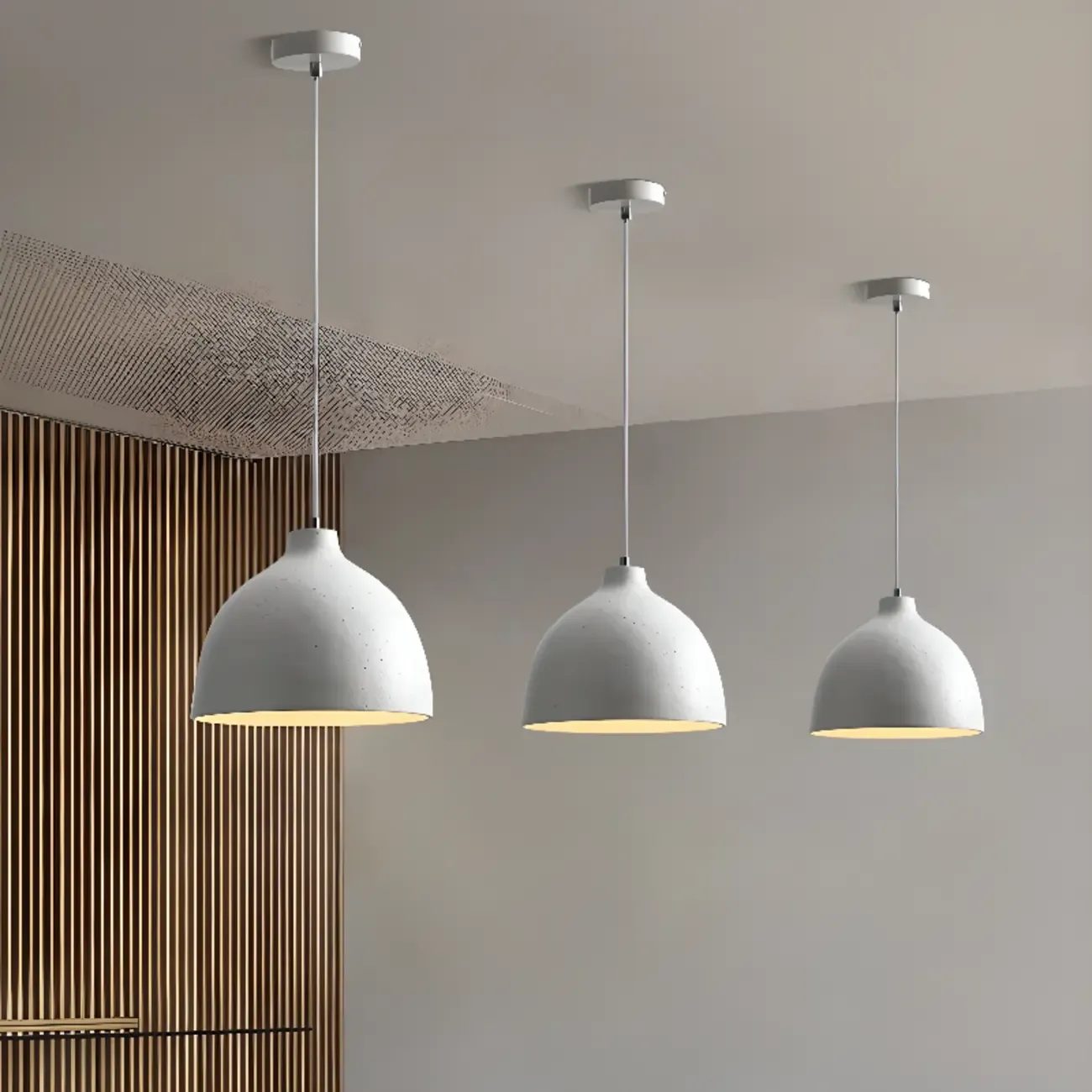 Nordic Metal LED Dome Pendant Lamp for Living Room Image - 3