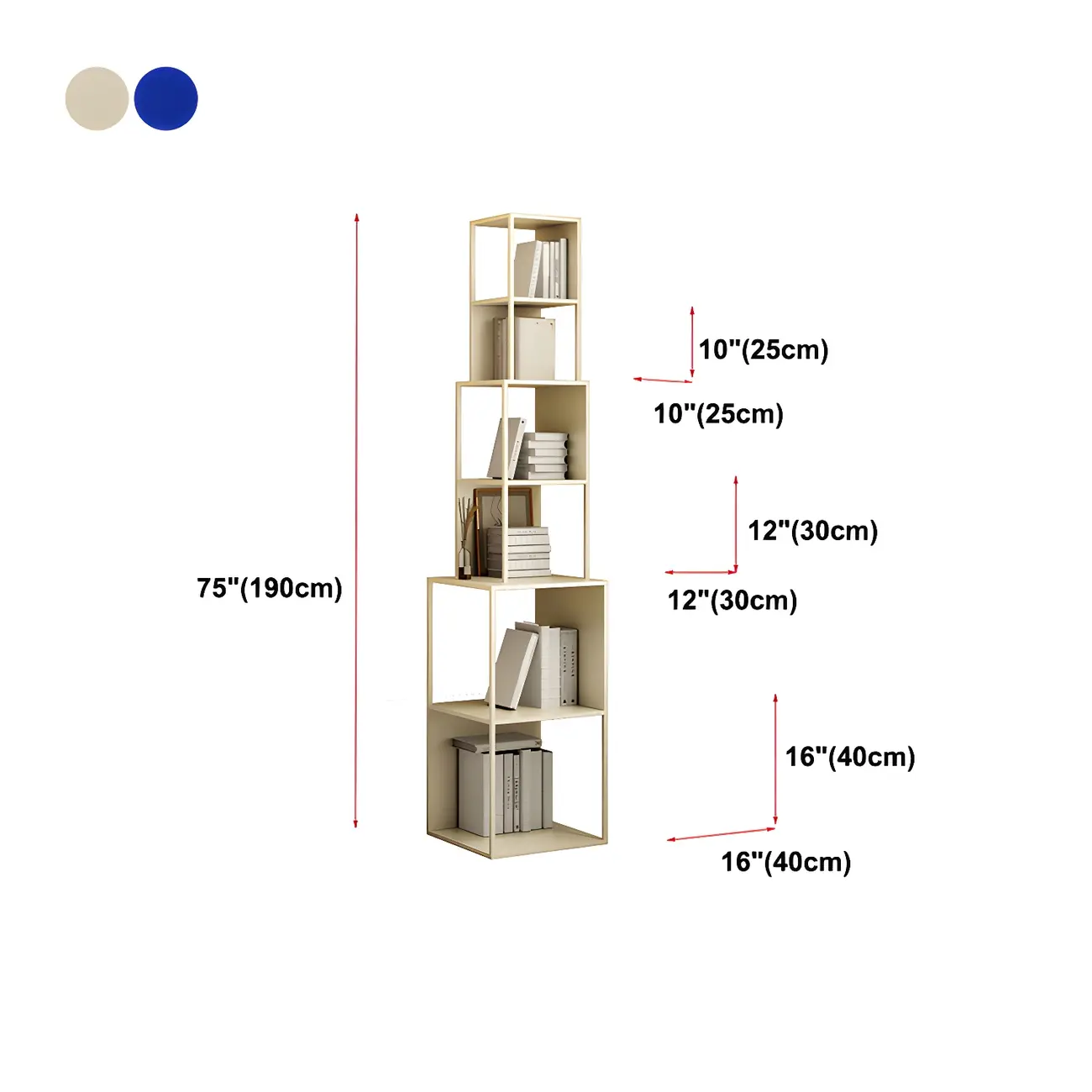 Modern Wooden Cube Bookcase with Metal Frame  #size | homeyfad