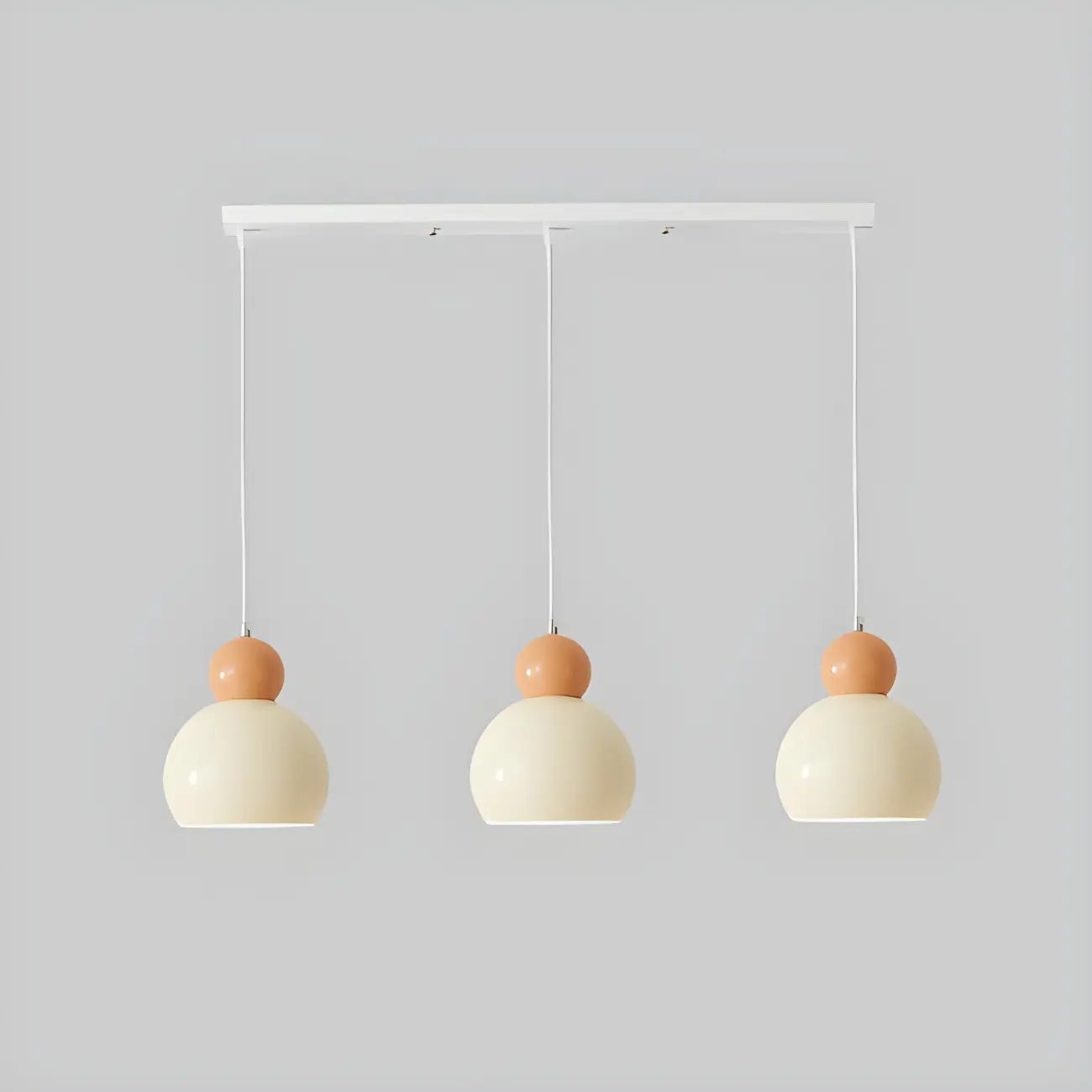 Modern White Glass 3 Light Pendant Light with Beaded Detail for Living Room Image - 6 | homeyfad
