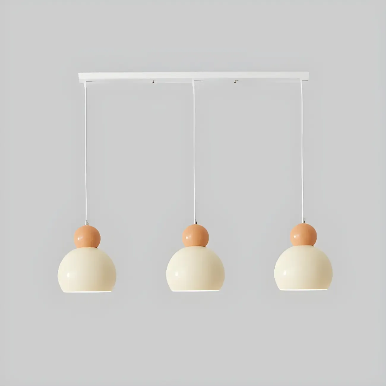 Modern White Glass 3 Light Pendant Light with Beaded Detail for Living Room Image - 6
