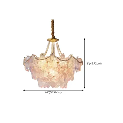 Modern Elegant Floral Crystal Chandelier with Flexible Height Image - 25