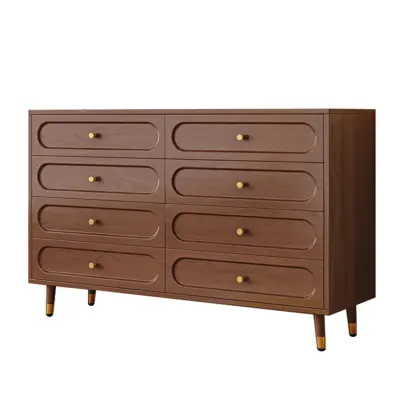 Modern Wood Dresser Chest with 5 Tiers in Milk Tea Color Image - 23