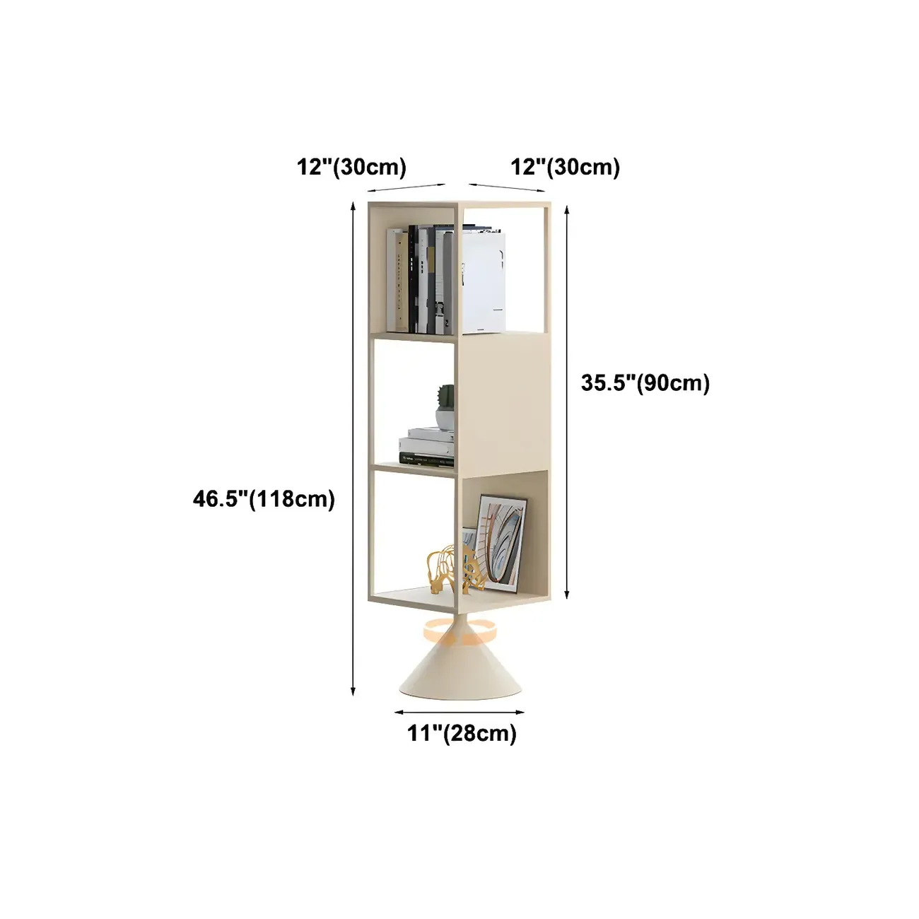 Modern Wooden Cube Bookcase with Metal Frame  Image - 17