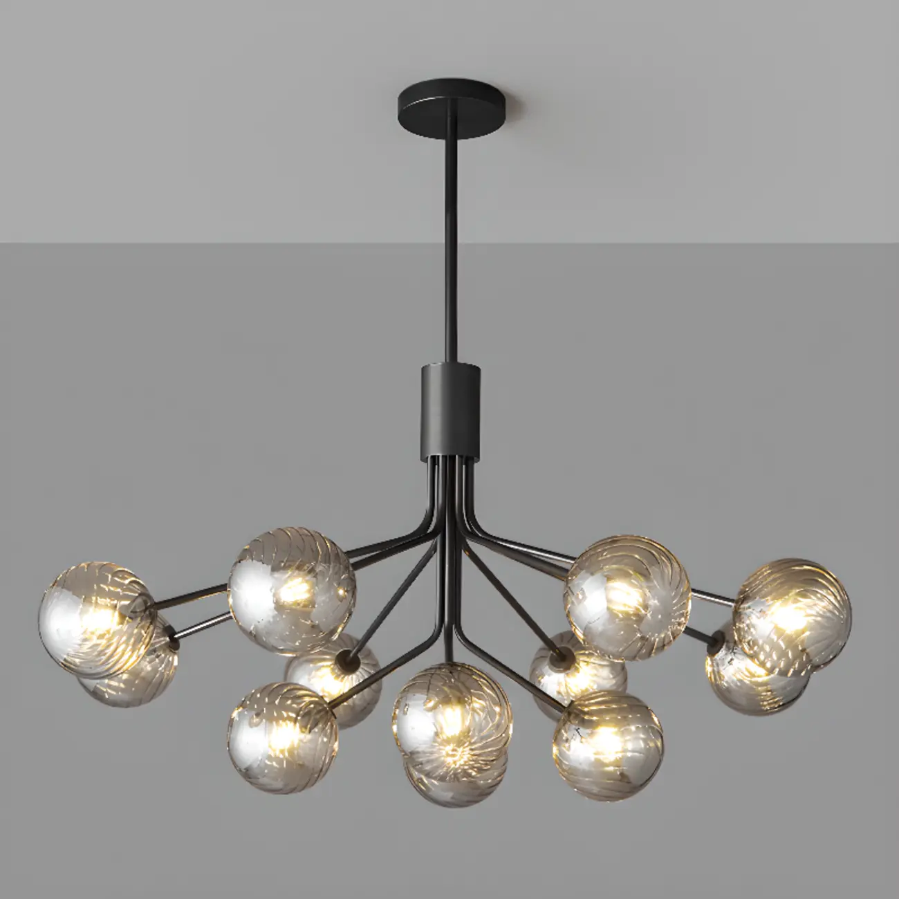 2-Tier Modern Globe Chandelier Adjustable Hanging Length  Image - 14 | homeyfad
