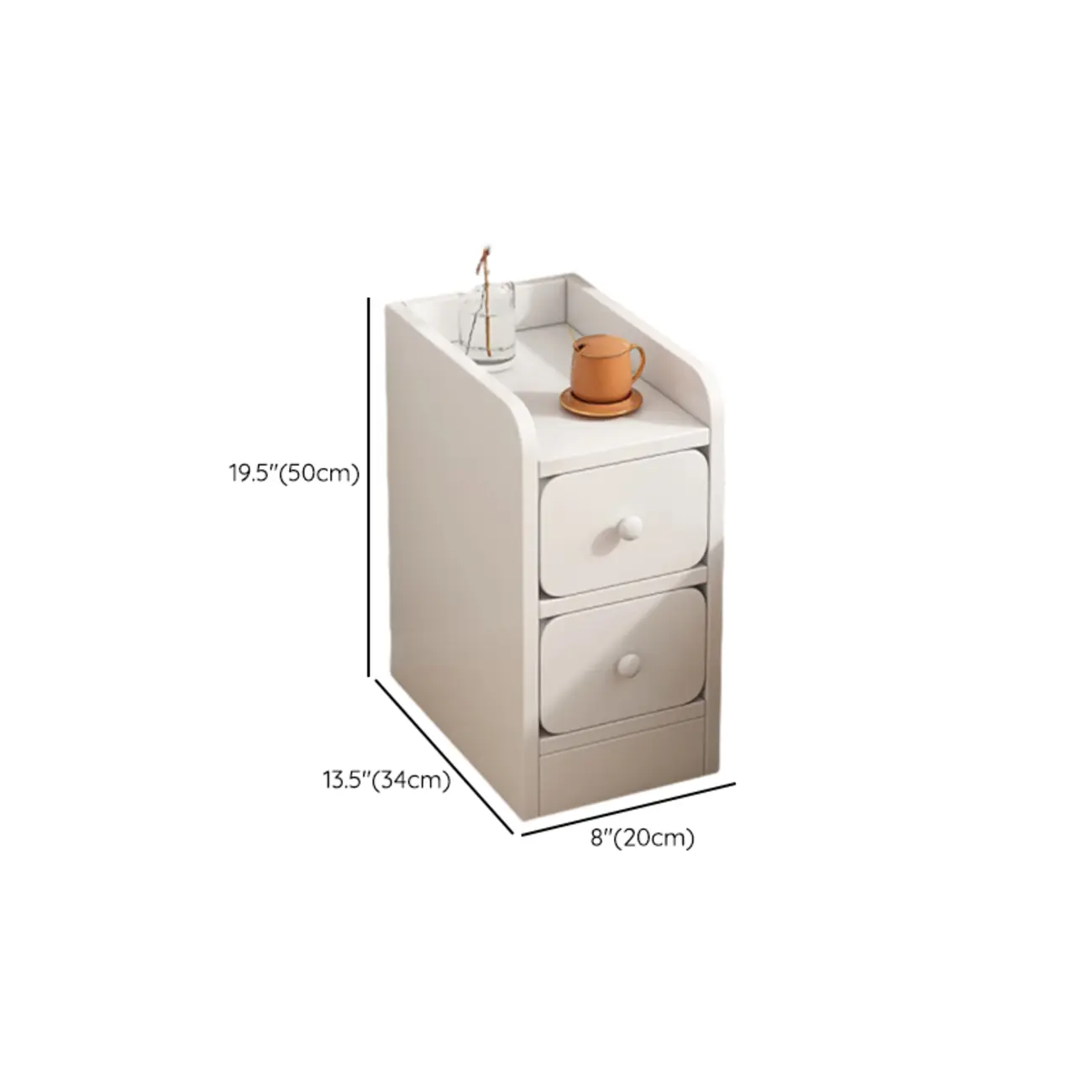 Modern Wooden Narrow Corner Bedside Table with Storage Drawers Image - 28 | homeyfad