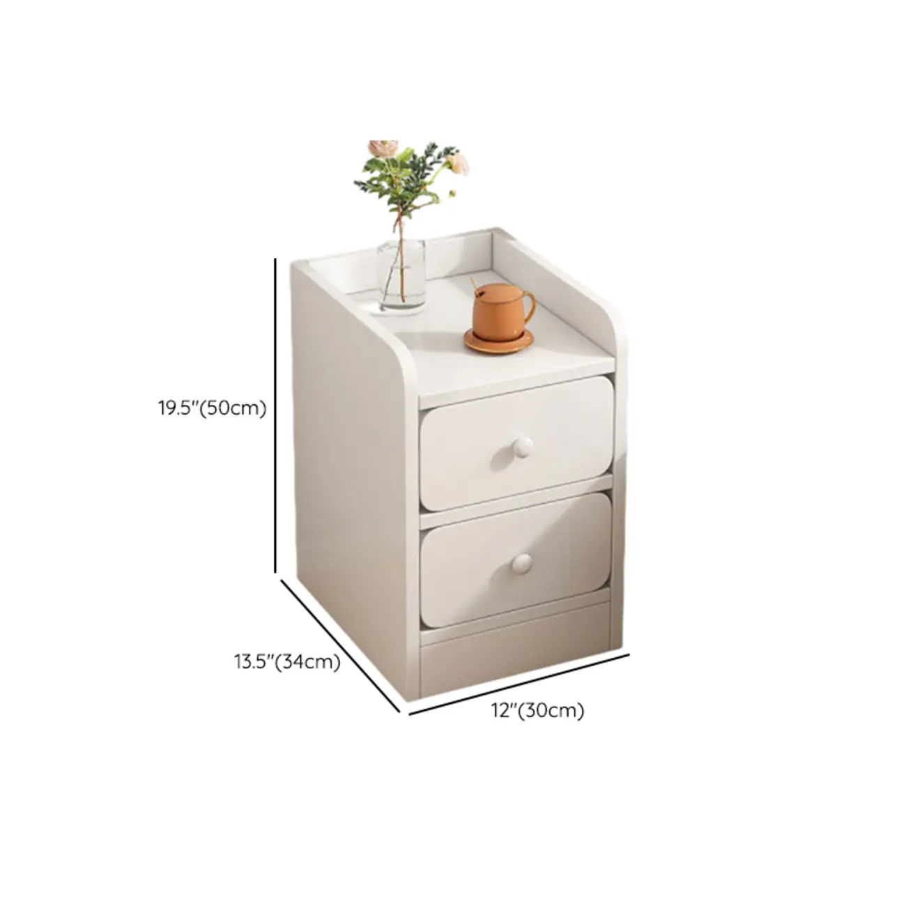 Modern Wooden Narrow Corner Bedside Table with Storage Drawers Image - 30 | homeyfad