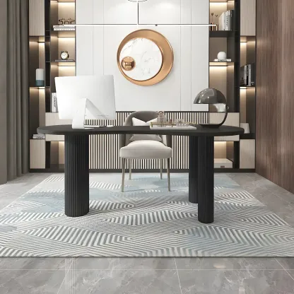 Modern Free From Writing Desk with 3 Legs Image - 9