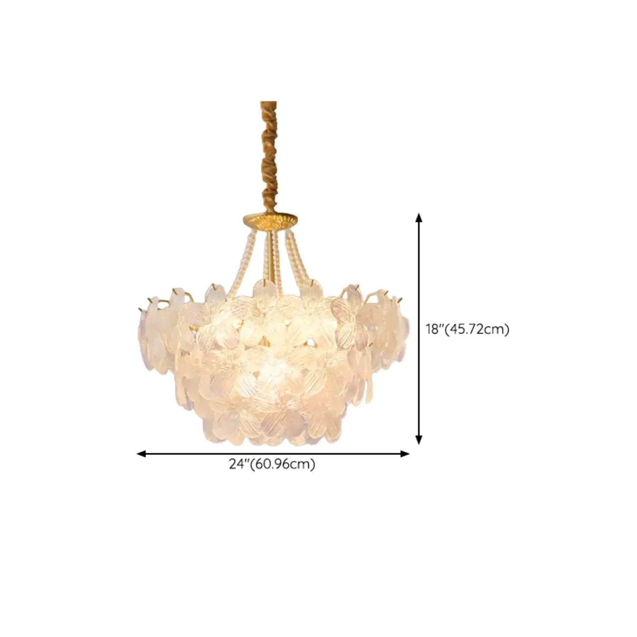 Modern Elegant Floral Crystal Chandelier with Flexible Height Image - 30