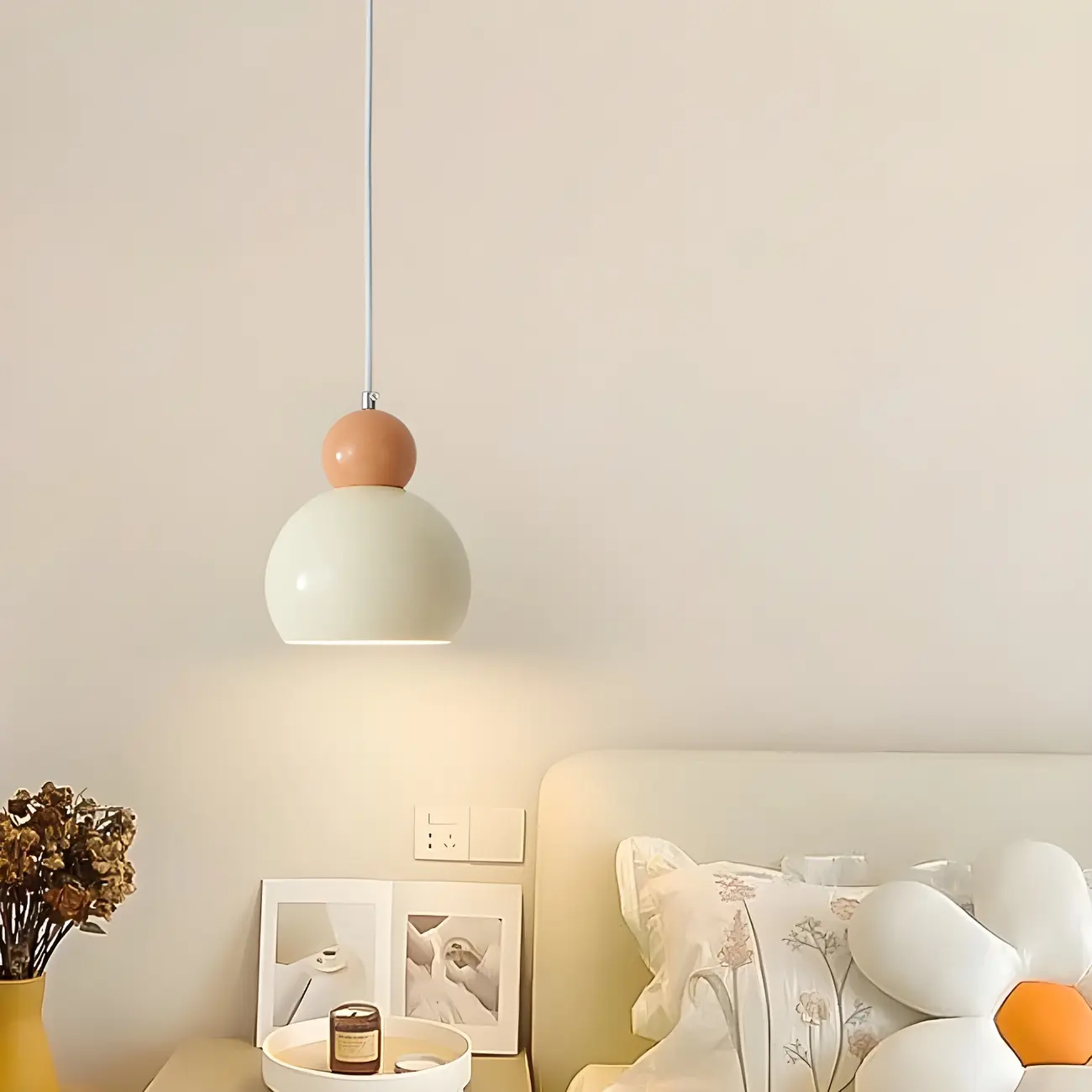 Modern White Glass 3 Light Pendant Light with Beaded Detail for Living Room Image - 14 | homeyfad