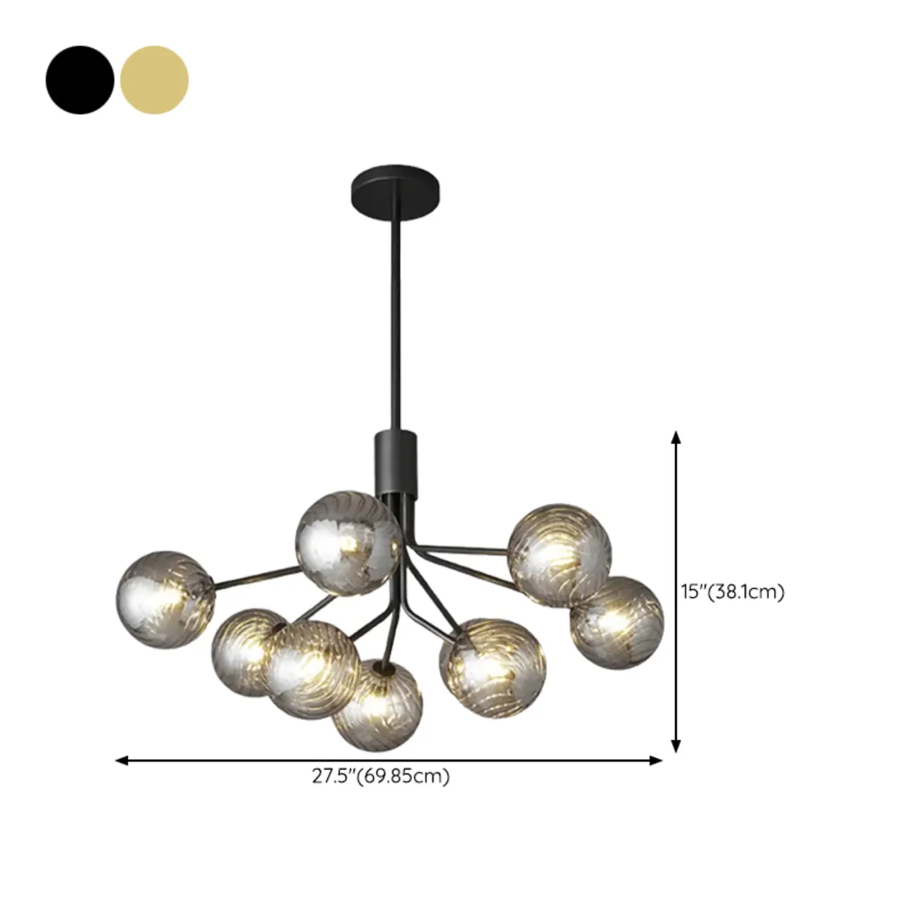 2-Tier Modern Globe Chandelier Adjustable Hanging Length  #size | homeyfad