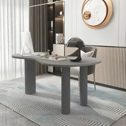 Modern Free From Writing Desk with 3 Legs Image - 13