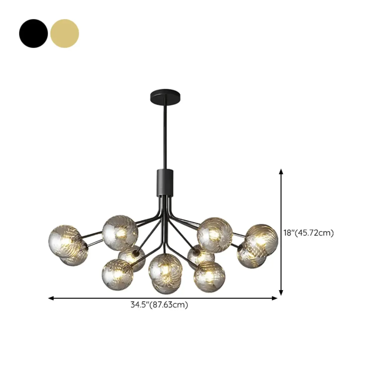 2-Tier Modern Globe Chandelier Adjustable Hanging Length Image - 23