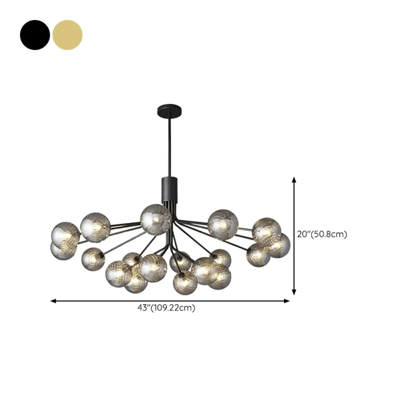 2-Tier Modern Globe Chandelier Adjustable Hanging Length  Image - 24 | homeyfad