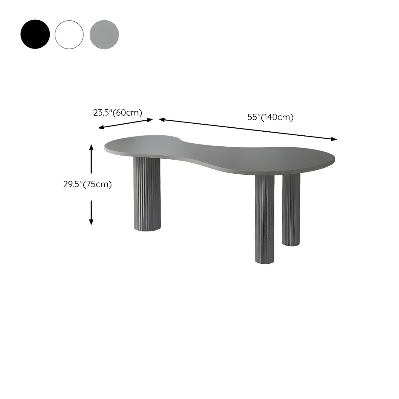 Modern Free From Writing Desk with 3 Legs Image - 15