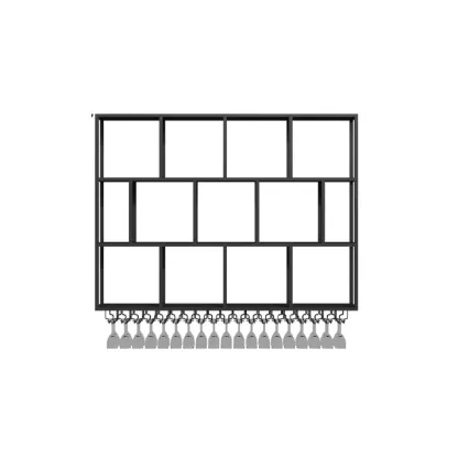 Rectangular Metal Wine Rack Wall Mounted Lighting Included Image - 3