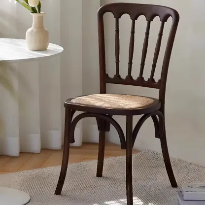 Countryside Rustic Standard Slat Back Wooden Dining Chair Image - 1