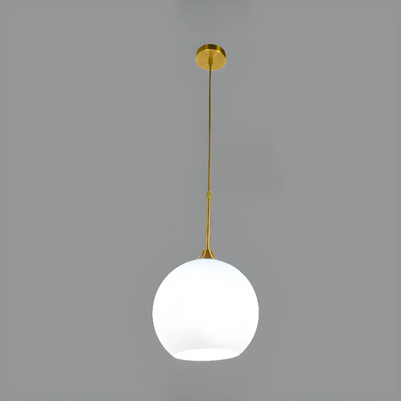Nordic Milky Glass Globe Hanging LED Lamp for Restaurant Image - 2