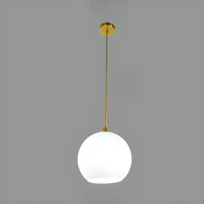 Nordic Milky Glass Globe Hanging LED Lamp for Restaurant Image - 2