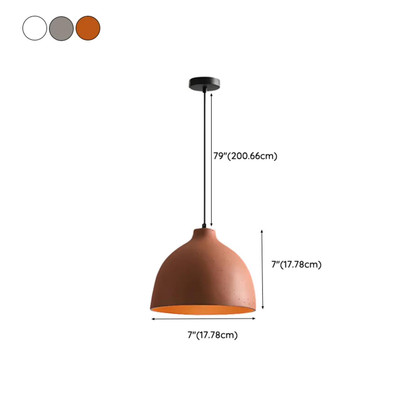 Nordic Metal LED Dome Pendant Lamp for Living Room #size | homeyfad