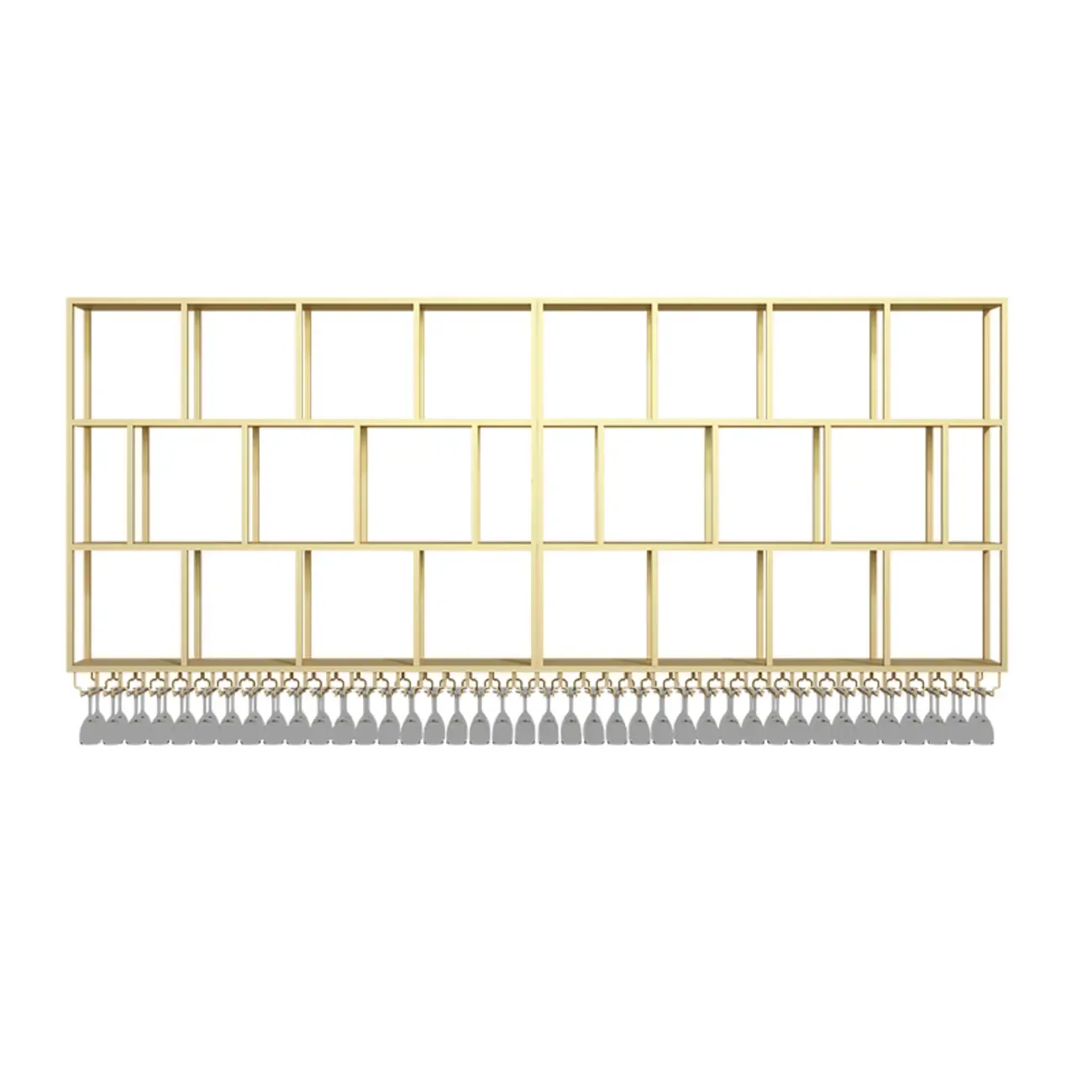 Rectangular Metal Wine Rack Wall Mounted Lighting Included Image - 6