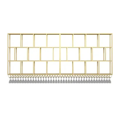 Rectangular Metal Wine Rack Wall Mounted Lighting Included Image - 6